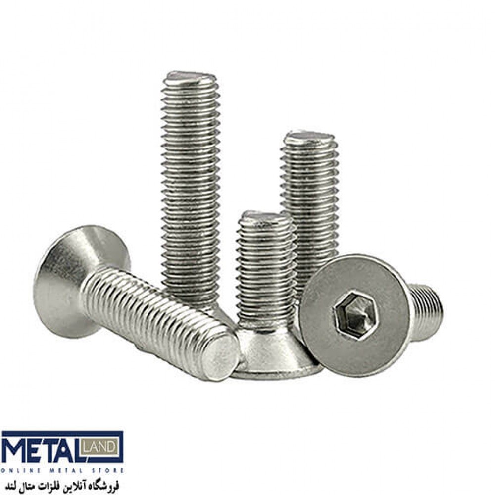 پیچ آلن سر تخت استیل 304 قطر 14 mm طول 30 mm (بسته 25 عددی)