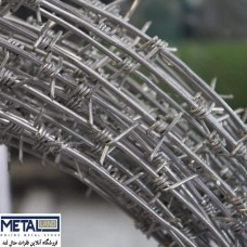 سیم خاردار سوزنی گالوانیزه - قطر مفتول 2.5 mm قطر حلقه 900 mm طول 15000 mm